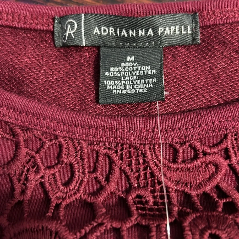 Adrianna Papell lace sweatshirt - Picture 5 of 6